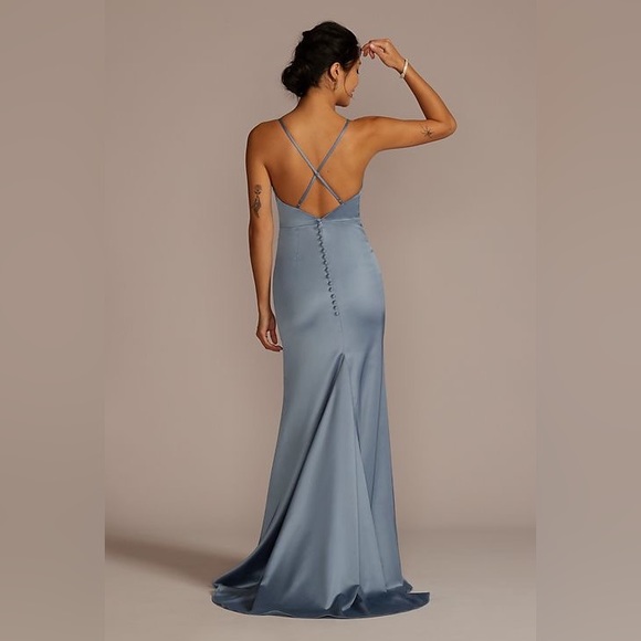 💞3 for $50💞Satin Spaghetti Strap Mermaid Bridesmaid dress - Picture 4 of 14